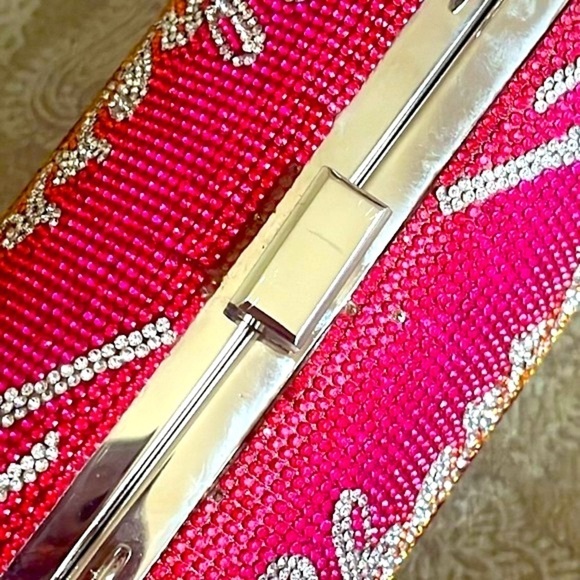 Aldo "Cherry Pop" Rhinestone ENVOLEE MINI CROSSBODY BAG Chain Purse Bling Clutch - Picture 14 of 16